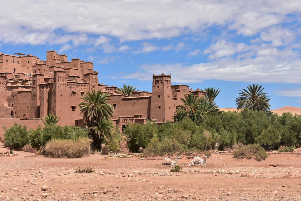 a large building with trees in front of it